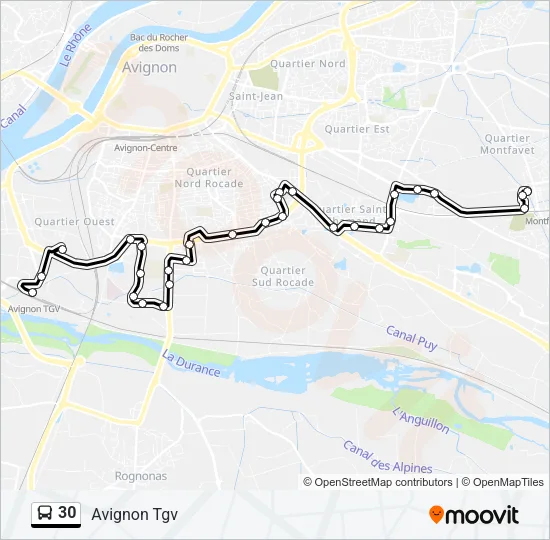 30 Bus Line Map