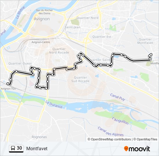 30 bus Line Map