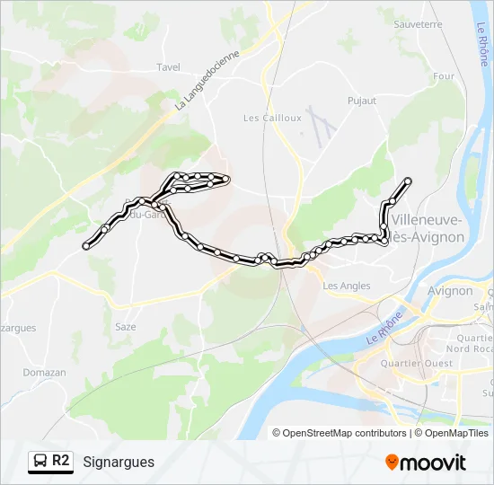 R2 Bus Line Map