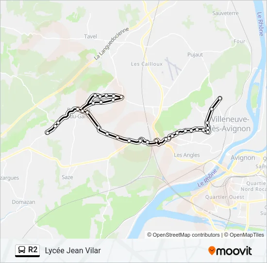 R2 Bus Line Map