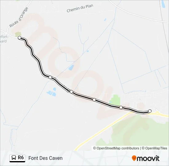 R6 Bus Line Map