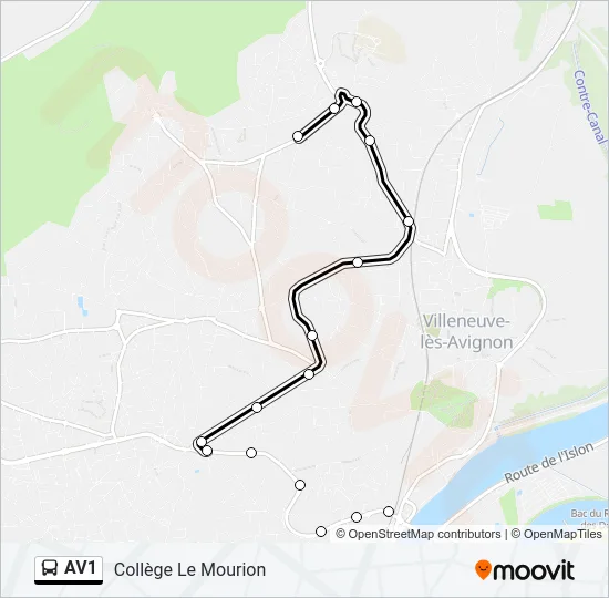 AV1 Bus Line Map