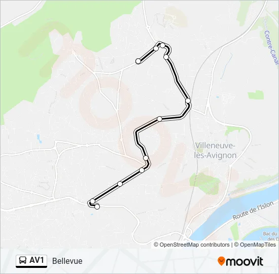 AV1 Bus Line Map