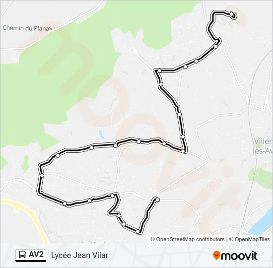 AV2 Bus Line Map