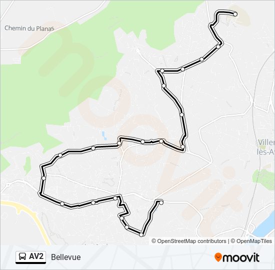 AV2 bus Line Map