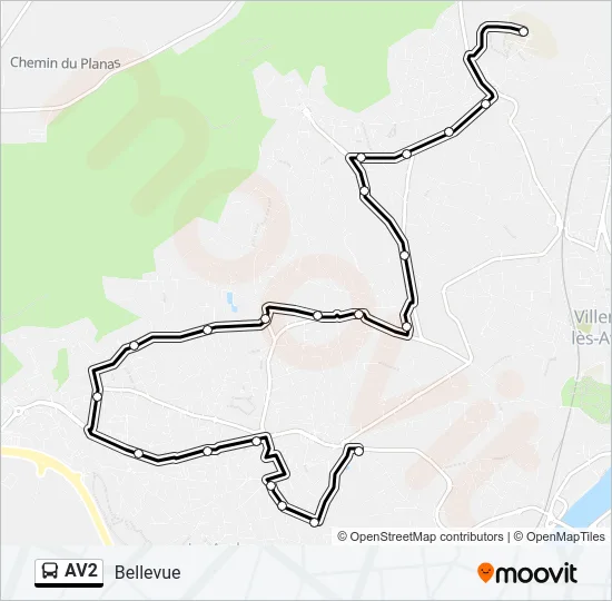 AV2 Bus Line Map