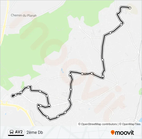 AV2 Bus Line Map