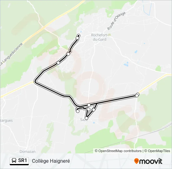 SR1 Bus Line Map