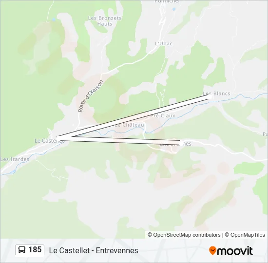 185 Bus Line Map