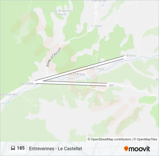 185 Bus Line Map
