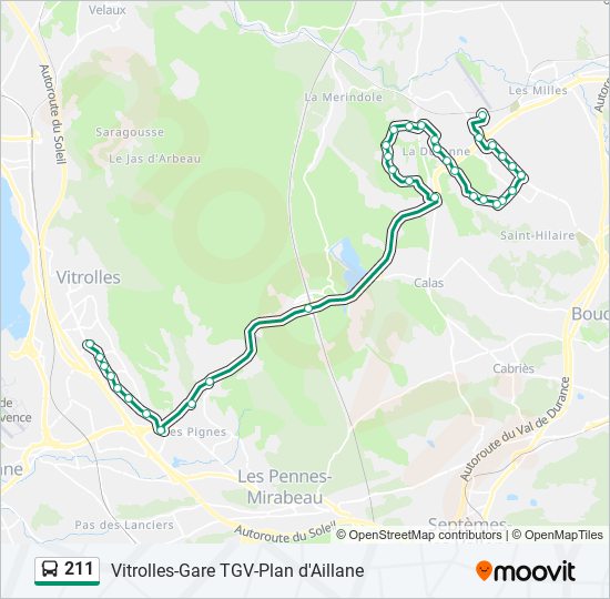 211 bus Line Map