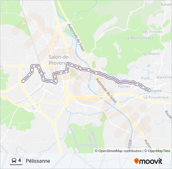Plan de la ligne 4 de bus