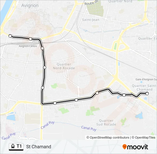 T1 Light Rail Line Map