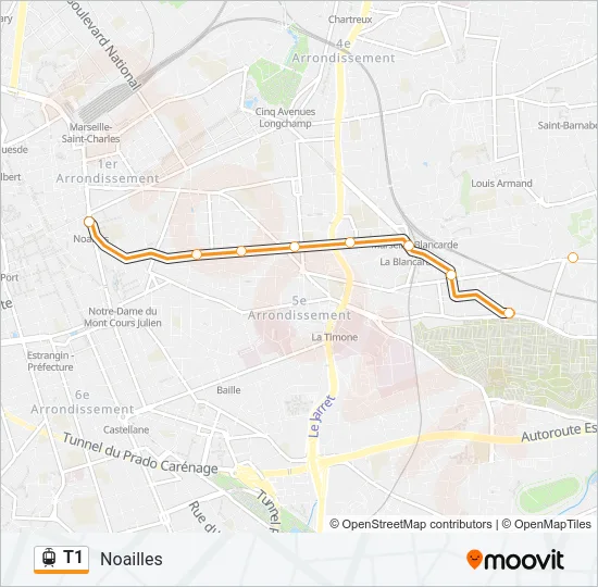 T1 Light Rail Line Map