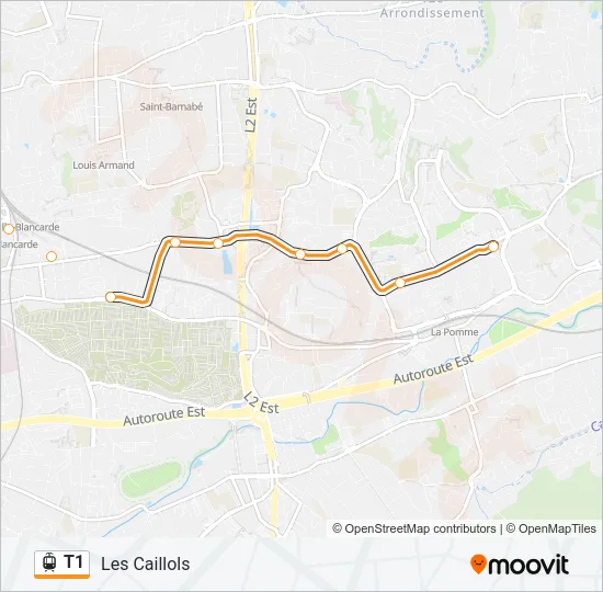 T1 Light Rail Line Map