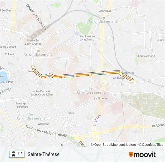 T1 Light Rail Line Map