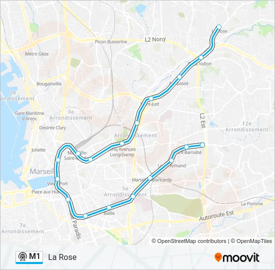 M1 Metro Line Map