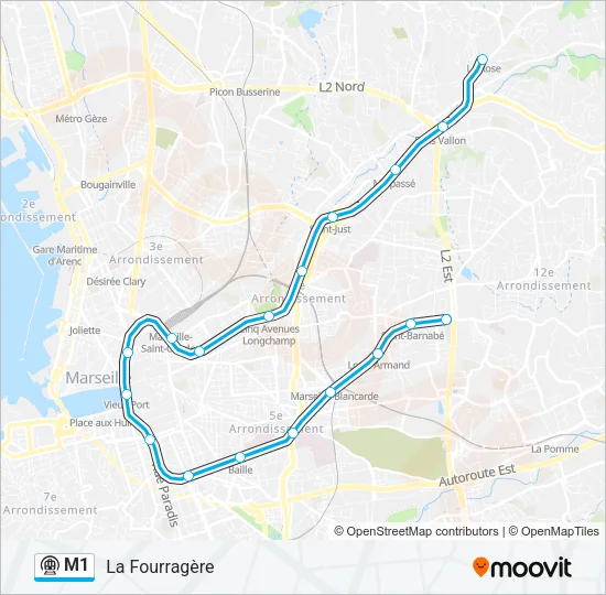 M1 Metro Line Map