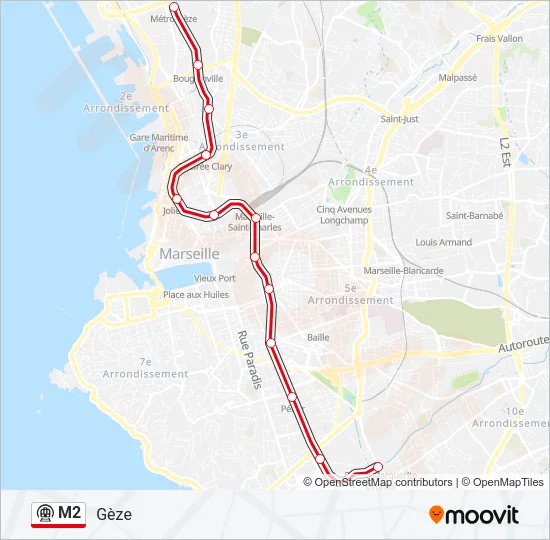 M2 Metro Line Map