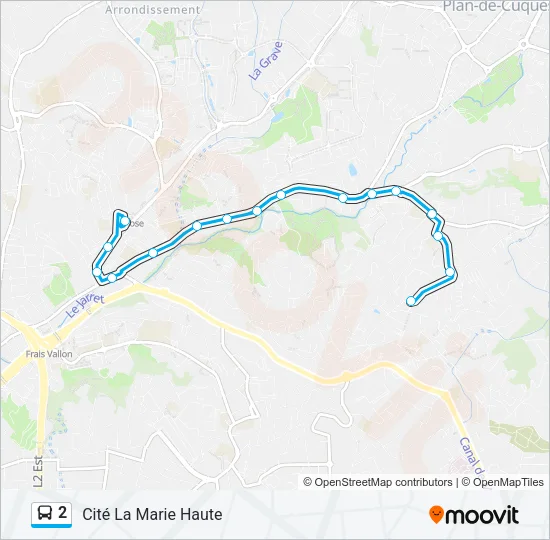 2 Bus Line Map