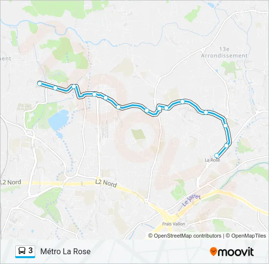 3 Bus Line Map
