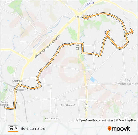 6 Bus Line Map