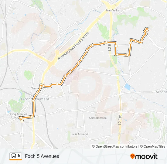 6 Bus Line Map