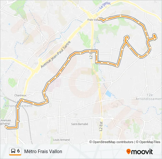 6 Bus Line Map