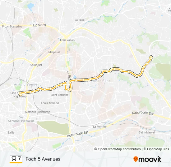 7 Bus Line Map