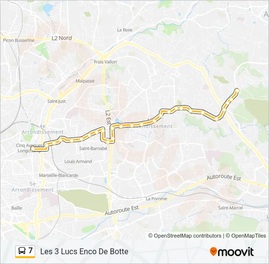 7 Bus Line Map