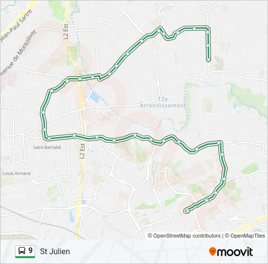 9 Bus Line Map
