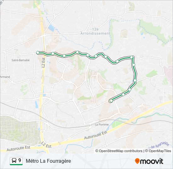 9 bus Line Map