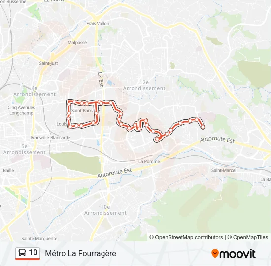 10 Bus Line Map