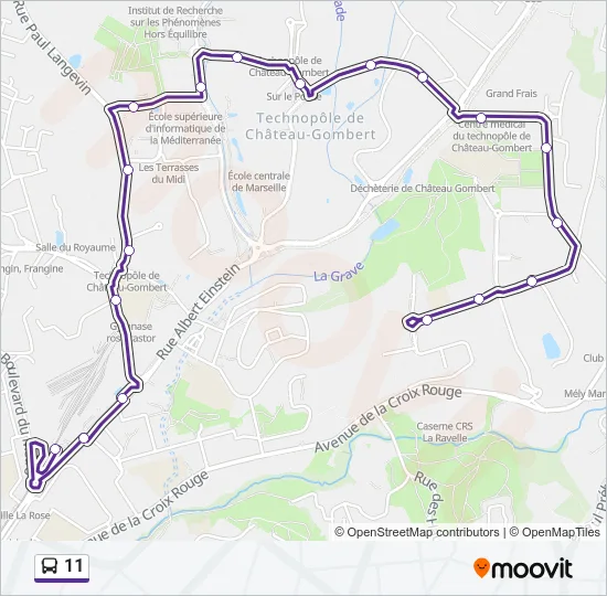 11 Bus Line Map