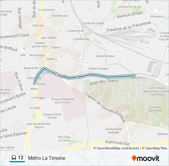 12 Bus Line Map