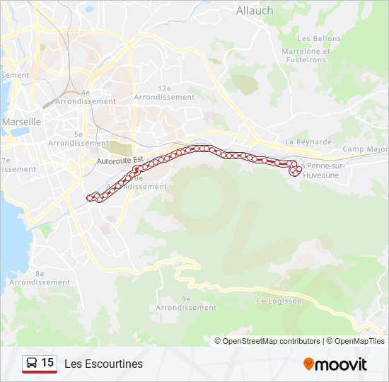 15 bus Line Map