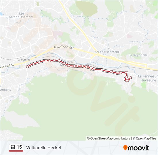 15 bus Line Map