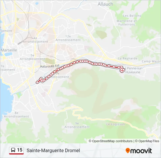 15 Bus Line Map