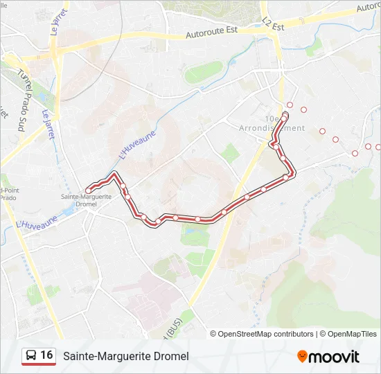 16 Bus Line Map