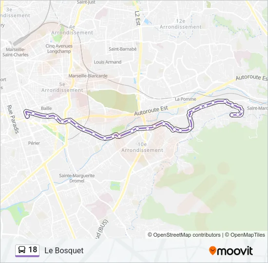 18 Bus Line Map