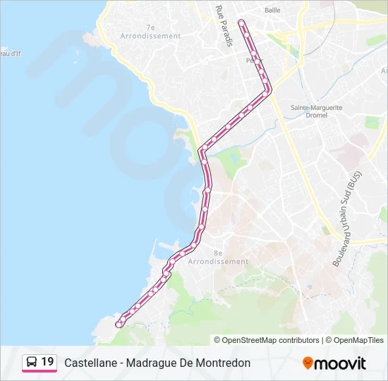 19 Bus Line Map