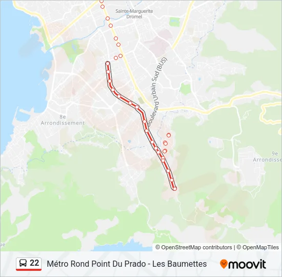 22 Bus Line Map