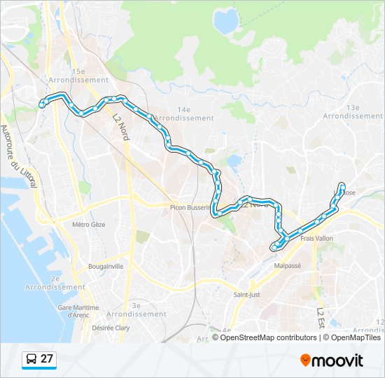 Mapa de 27 de autobús