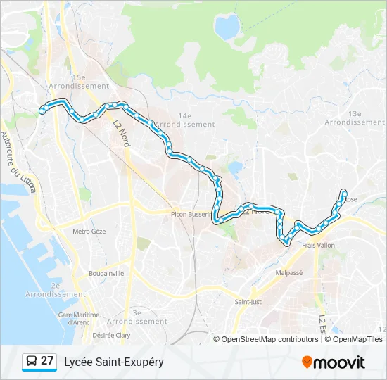 27 Bus Line Map