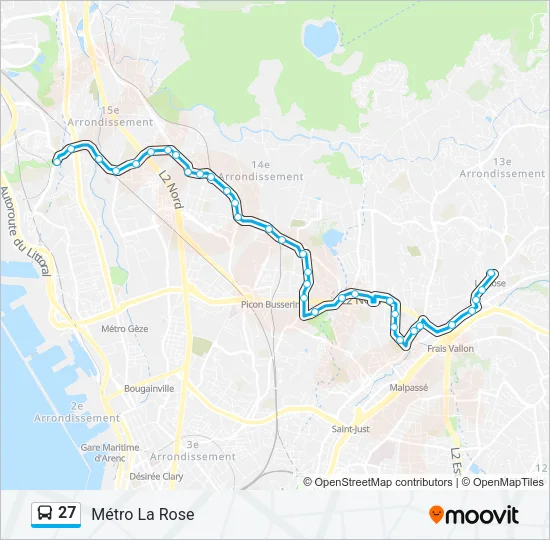 27 Bus Line Map