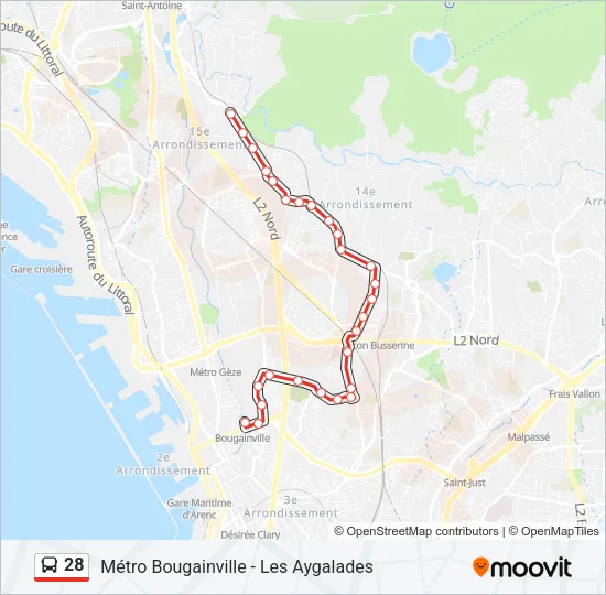 28 Bus Line Map