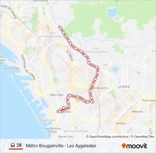 28 Bus Line Map