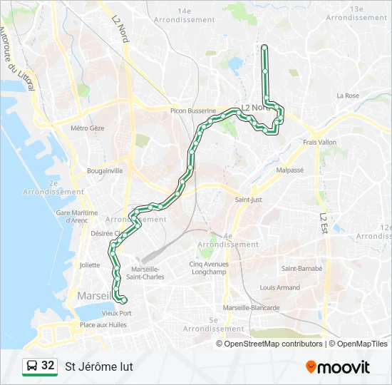 32 Bus Line Map