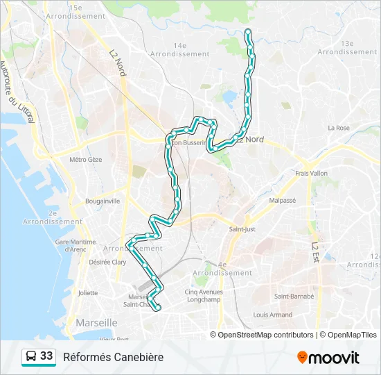 33 Bus Line Map