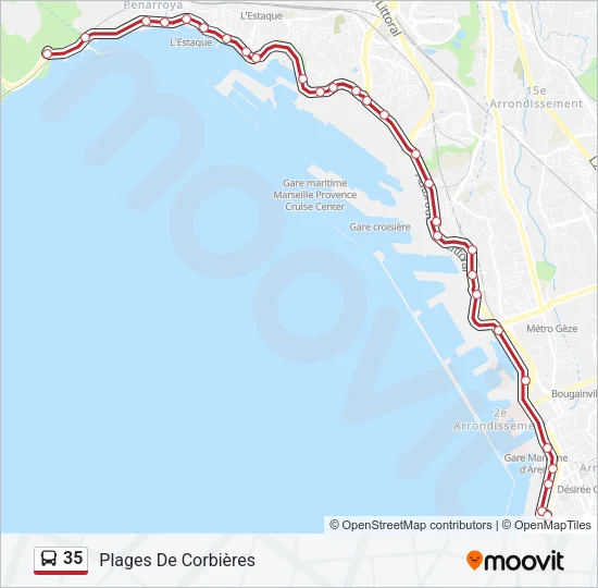35 Bus Line Map